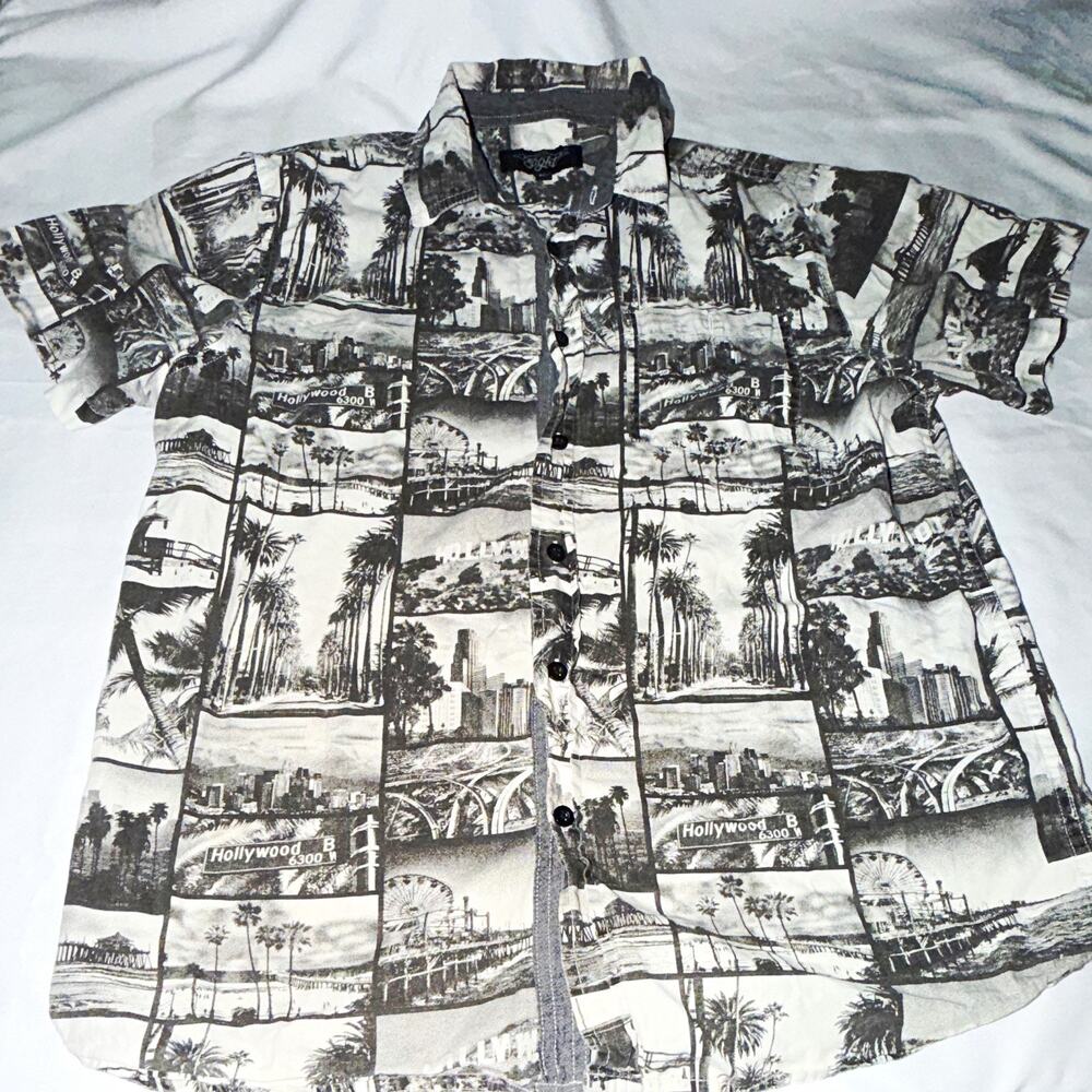 Eighty Eight Hollywood Los Angeles Photo Print Button Up Shirt Men’s Medium